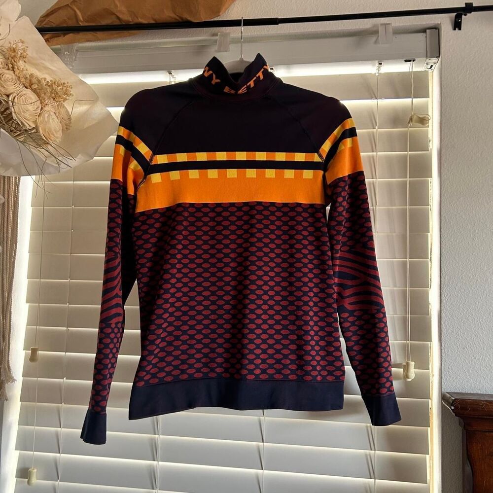 Sweaty Betty Seamless Patterned Turtleneck Base Layer Top Medium